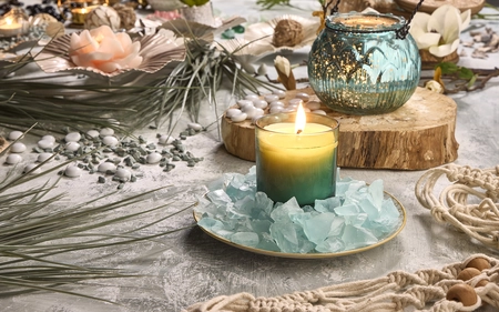 'Lagoon' Pot Toppers Frosted Glass - image 2