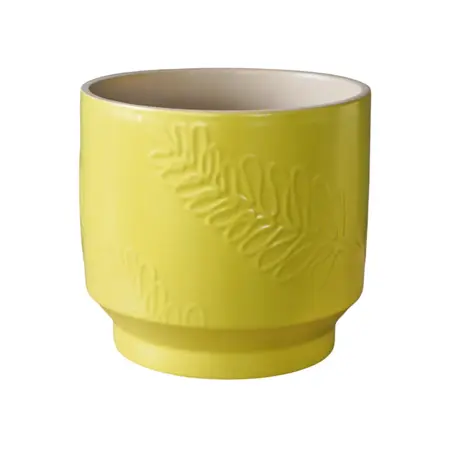 Lime 'Botanist' Ivyline Leaf Embossed Plant Pot 15cm - image 2