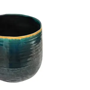 Turquoise 'Como' Ivyline Plant Pot 14cm - image 5