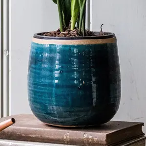 Turquoise 'Como' Ivyline Plant Pot 14cm - image 2